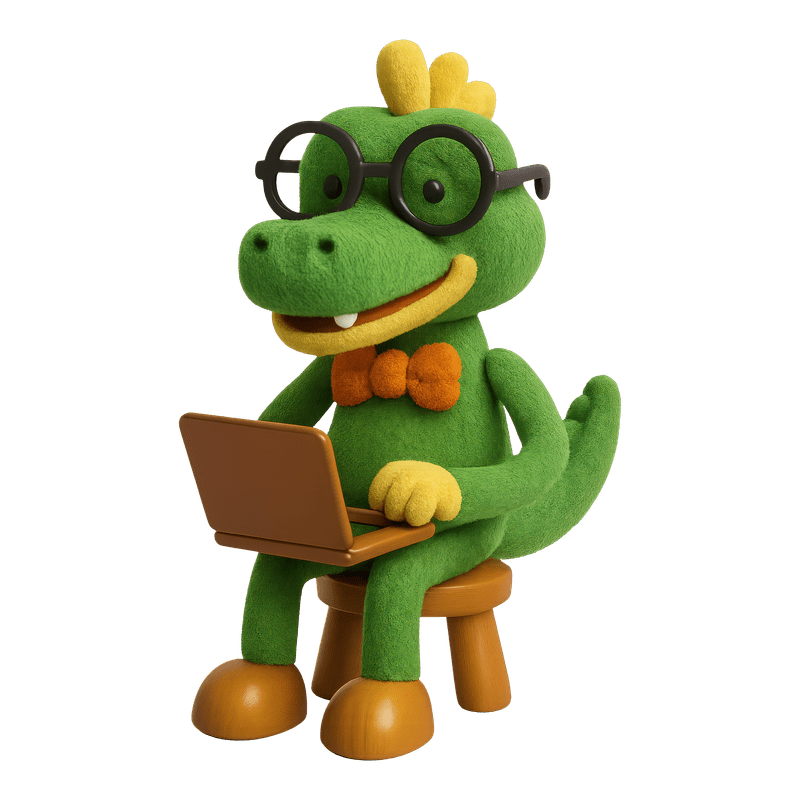 F-Commerce Platform Hero Image (Coding Dinosaur)